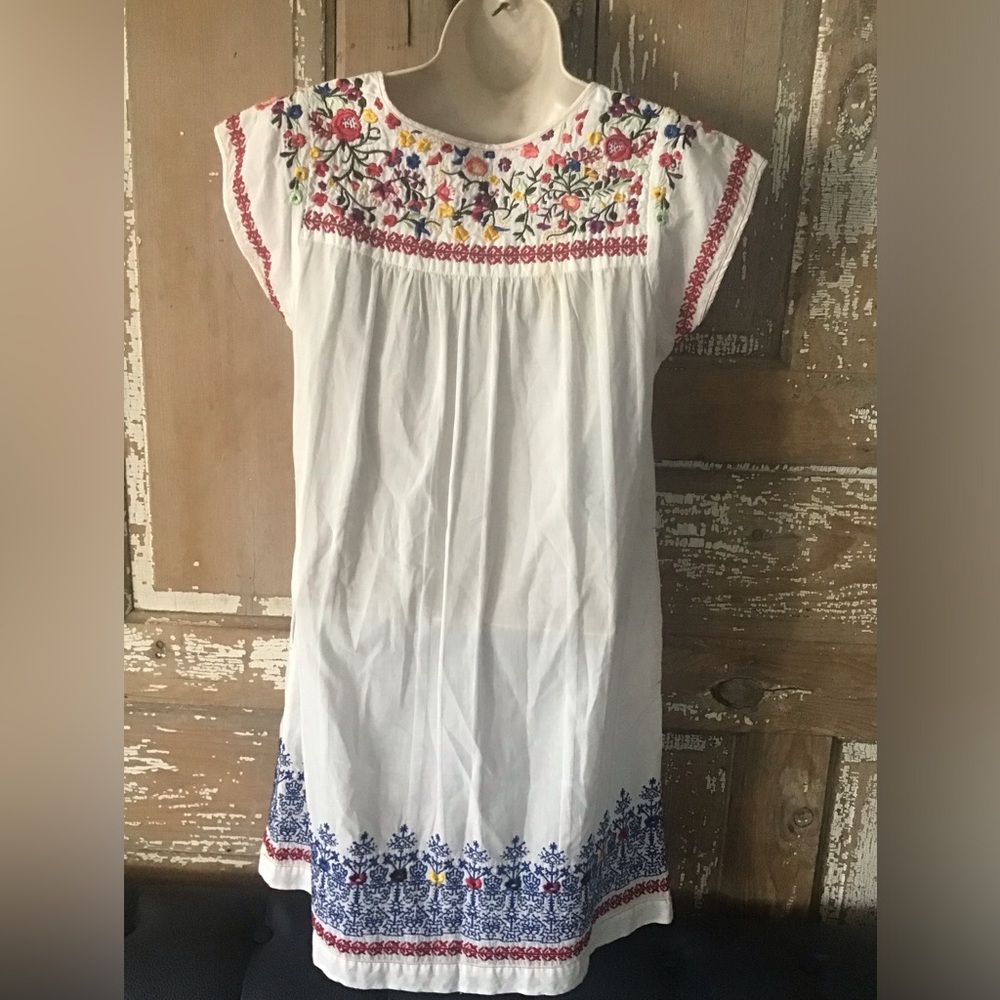 3J Workshop Johnny Was Embroidered Dress White Floral Small - Picture 9 of 12